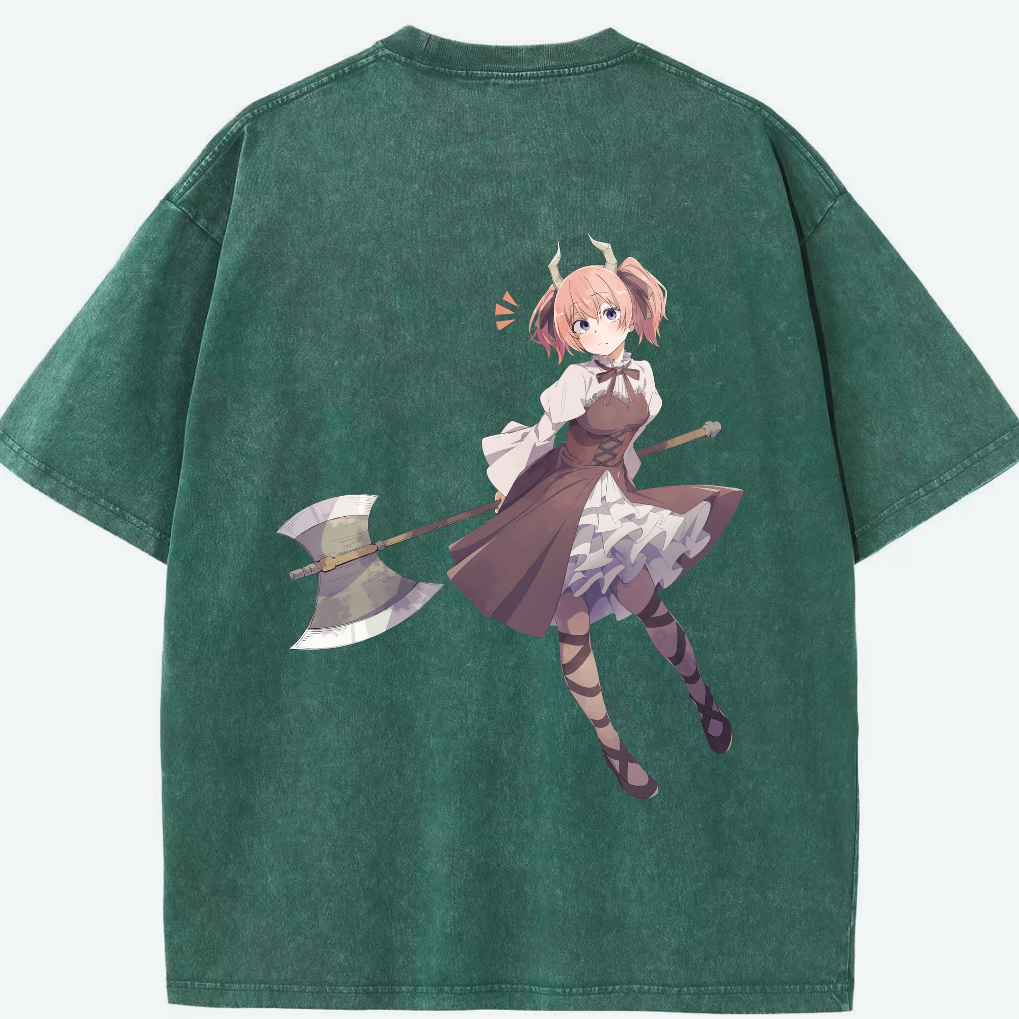 （画像用） 葬送のフリーレン Frieren 綿100% ヴィンテージ風 半袖Tシャツ（背面プリント）